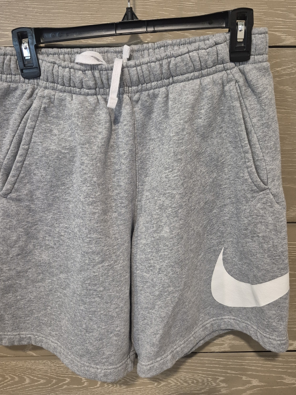 Men's Nike Grey Shorts with White Swoosh